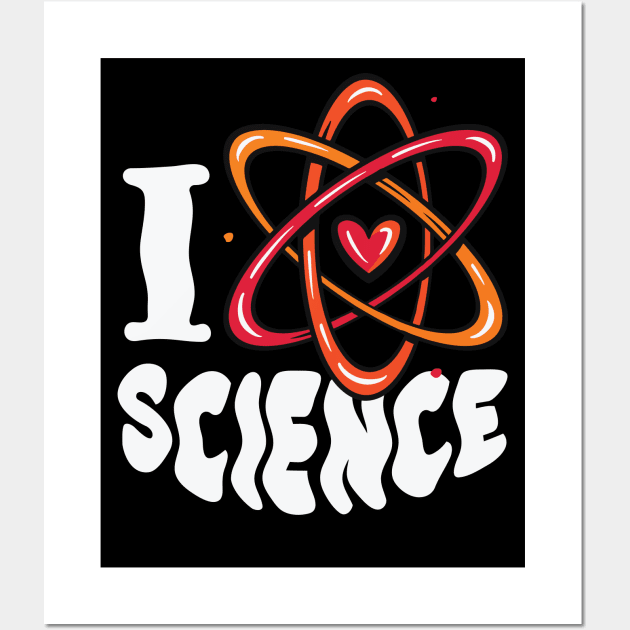 I Heart Science // I Love Science // Atom Symbol Wall Art by SLAG_Creative